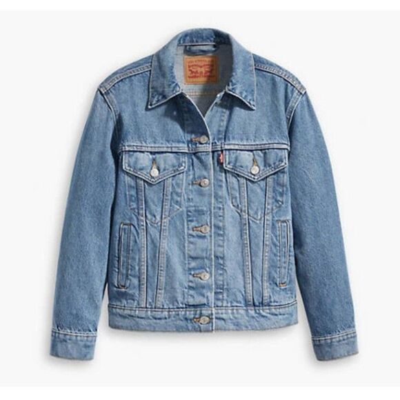 Levi's NWT Sz S Wild West Medium Wash Ex-Boyfriend Trucker Denim Jean Jacket - Picture 3 of 14